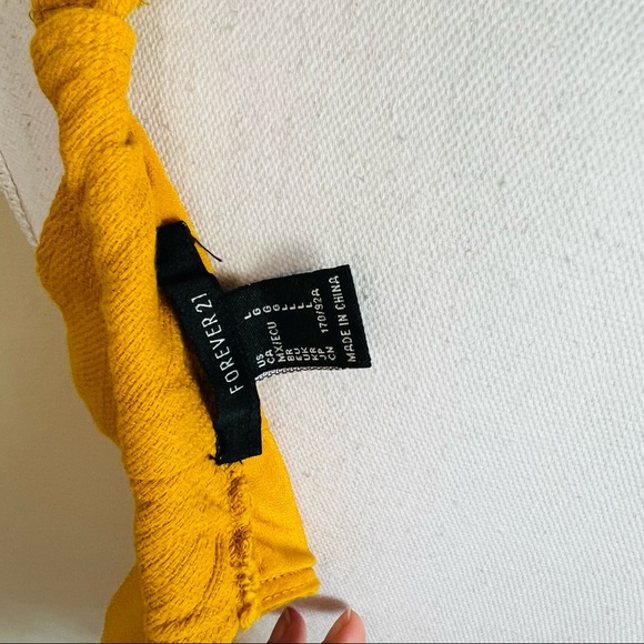 Forever 21 Woven Mustard Yellow Twist Cut Out Mini Dress - Picture 4 of 6